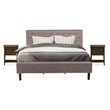 East West Furniture Nolan 3-Piece Wood King Bedroom Set in Jacobean/Taupe Brown