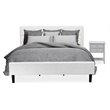 East West Furniture Nolan 2 Pieces Wooden King Bedroom Set in White/Urban Gray