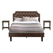 East West Furniture Granbury 3-Piece Wood Queen Bedroom Set in Dark Brown