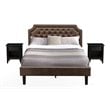 East West Furniture Granbury 3-Piece Wood Queen Bedroom Set in Brown/Black