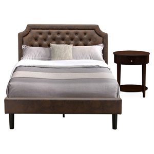 East West Furniture Granbury 2 Pieces Wooden Full Bedroom Set in Brown/Mahogany