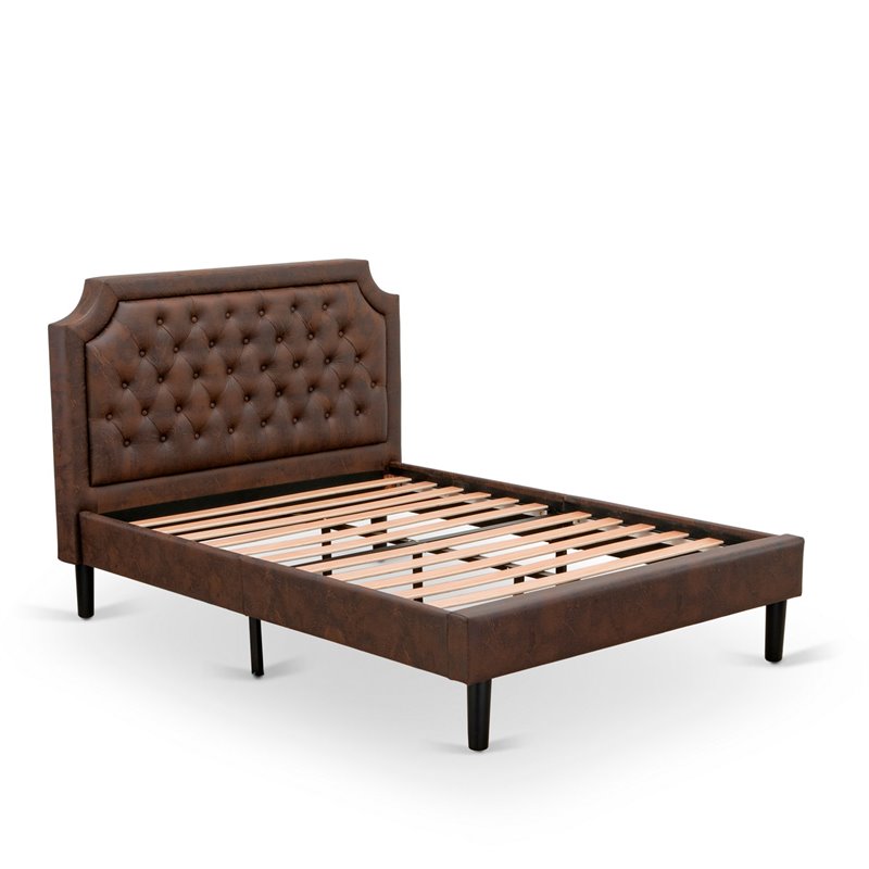 East West Furniture Granbury 2-Piece Wood Full Bedroom Set in Jacobean/Brown