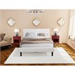 East West Furniture Nolan 3-Piece Wood Queen Bedroom Set in White and Burgundy