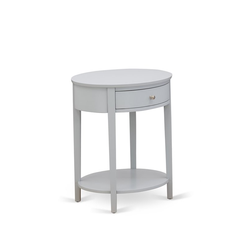 East West Furniture Nolan 2-Piece Wood Full Bedroom Set in White & Urban Gray