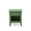 East West Furniture Nolan 3-Piece Wood King Bedroom Set in White/Clover Green