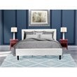 East West Furniture Nolan 3-Piece Wood King Bedroom Set in White/Burgundy