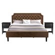 East West Furniture Granbury 3 Pieces Wood King Bedroom Set in Black/Brown