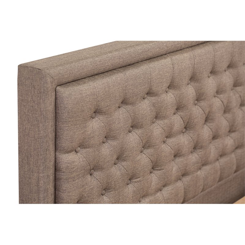 East West Furniture Kendall 2-Piece Wood King Bedroom Set in Brown/Jacobean