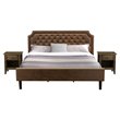 East West Furniture Granbury 3-Piece Wood King Bedroom Set in Brown & Jacobean