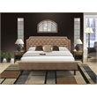 East West Furniture Granbury 3 Pieces Wood King Bedroom Set in Brown & Jacobean