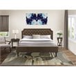 East West Furniture Granbury 2-Piece Wooden King Bedroom Set in Brown & Jacobean