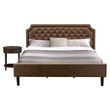 East West Furniture Granbury 2-Piece Wooden King Bedroom Set in Brown & Jacobean