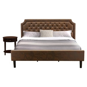 east west furniture granbury 2-piece wood king bedroom set in brown/mahogany