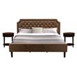 East West Furniture Granbury 3-Piece Wood King Bedroom Set in Brown/Mahogany