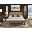 East West Furniture Granbury 2-Piece Wood King Bedroom Set in Mahogany/Brown