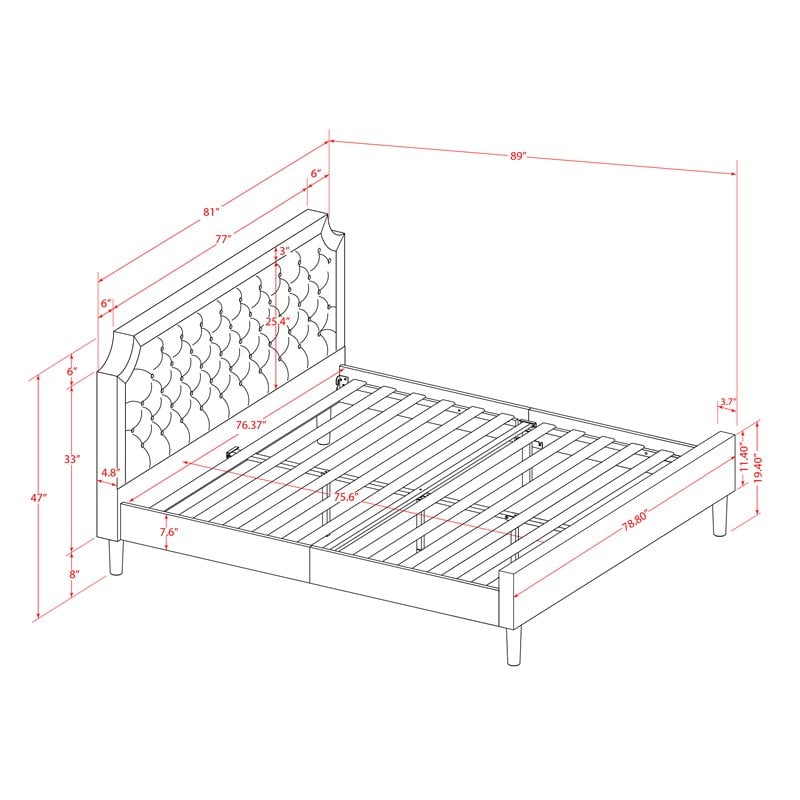 East West Furniture Granbury 3Piece Wood King Bedroom Set in Jacobean