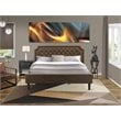 East West Furniture Granbury 2 Pieces Wood King Bedroom Set in Black/Brown