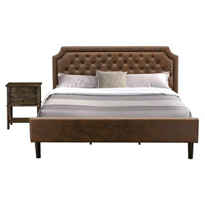 east west furniture granbury 2 pieces wood king bedroom set in jacobean/brown