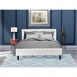 East West Furniture Nolan 2-Piece Wood King Bedroom Set in White & Burgundy