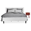 East West Furniture Nolan 2-Piece Wood King Bedroom Set in White & Burgundy