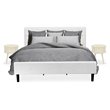 East West Furniture Nolan 3-Piece Wood King Bedroom Set in White