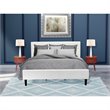 East West Furniture Nolan 3-Piece Wood King Bedroom Set in White & Burgundy