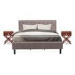 East West Furniture Nolan 3-Piece Wood King Bedroom Set in Brown/Burgundy