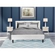 East West Furniture Nolan 3 Pieces Wooden King Bedroom Set in White/Butter Cream