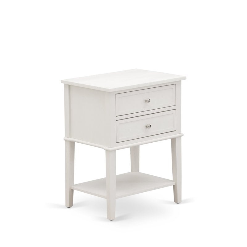 East West Furniture Nolan 3 Pieces Wooden King Bedroom Set in White/Butter Cream