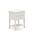 East West Furniture Nolan 3 Pieces Wooden King Bedroom Set in White/Butter Cream