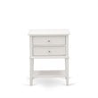 East West Furniture Nolan 3 Pieces Wooden King Bedroom Set in White/Butter Cream