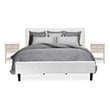 East West Furniture Nolan 3 Pieces Wooden King Bedroom Set in White/Butter Cream