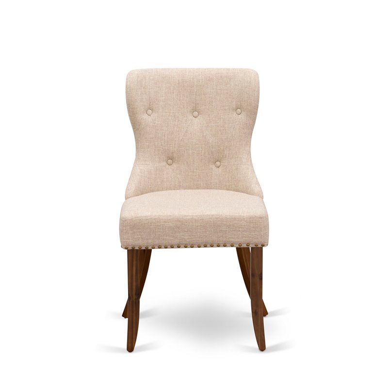 East West Furniture Antique 5-Piece Wooden Dining Set in Walnut/Light Tan