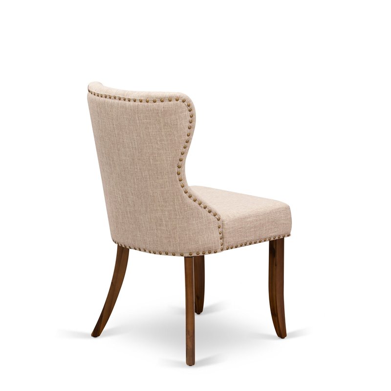 East West Furniture Antique 5-Piece Wooden Dining Set in Walnut/Light Tan