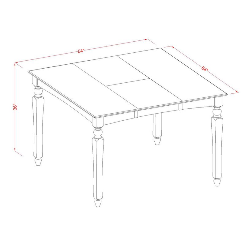 East West Furniture Chelsea 7-Piece Wooden Dining Set in Black/Cherry/Brown