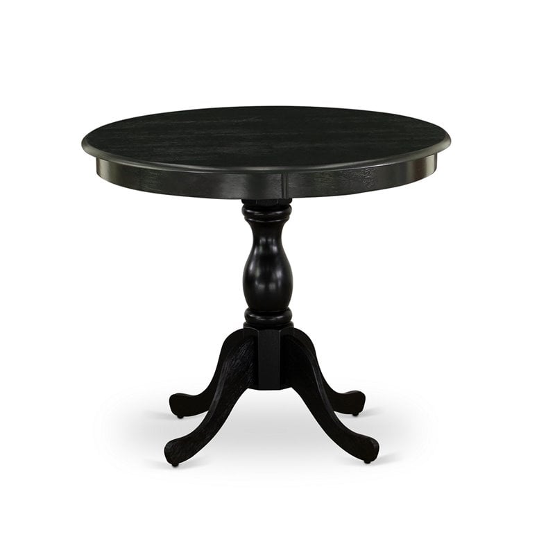 East West Furniture Antique 5-Piece Wooden Dining Set in Shitake/Black