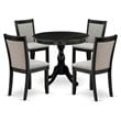 East West Furniture Antique 5-Piece Wooden Dining Set in Shitake/Black