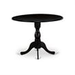 East West Furniture Dublin 5 Pieces Wooden Dining Set in Shitake/Black