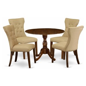 East West Furniture Dublin 5-Piece Wooden Dining Set in Antique Walnut/Brown