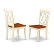East West Furniture Plainville 7-Piece Wooden Dining Set in White/Cherry