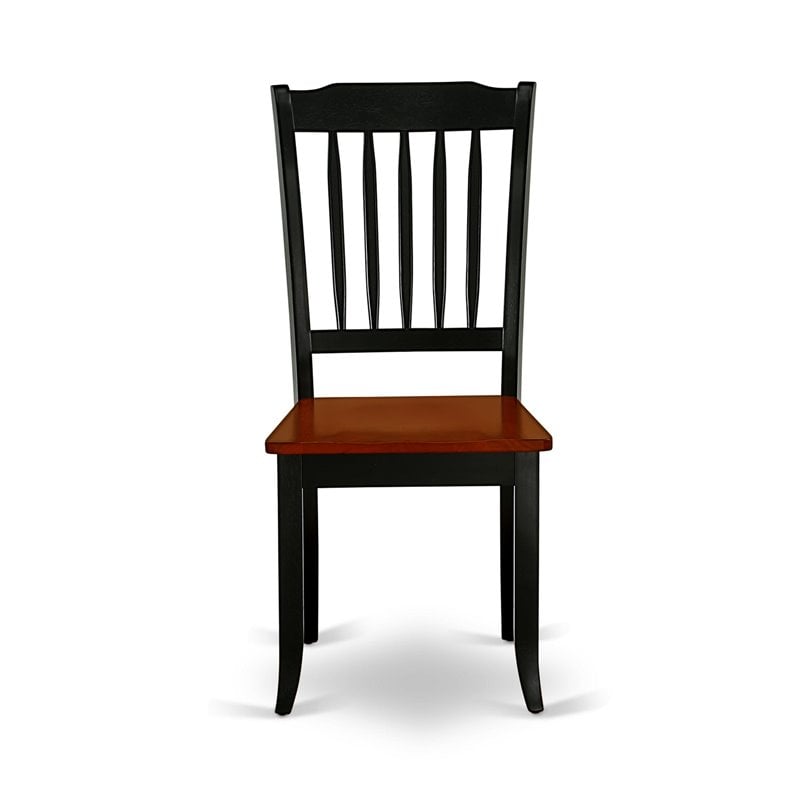 East West Furniture Plainville 9-Piece Wooden Dining Set in Black/Cherry