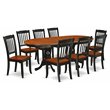 East West Furniture Plainville 9-Piece Wooden Dining Set in Black/Cherry