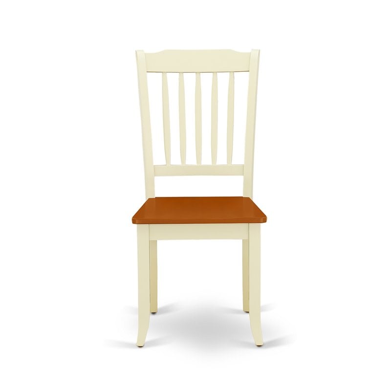 East West Furniture Plainville 9 Pieces Wooden Dining Set in White/Cherry