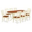East West Furniture Plainville 9 Pieces Wooden Dining Set in White/Cherry