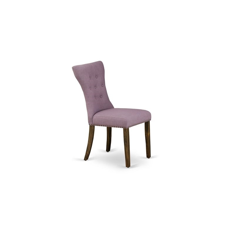 East West Furniture Ferris 7-Piece Wooden Dining Set in Jacobean/Dahlia Purple