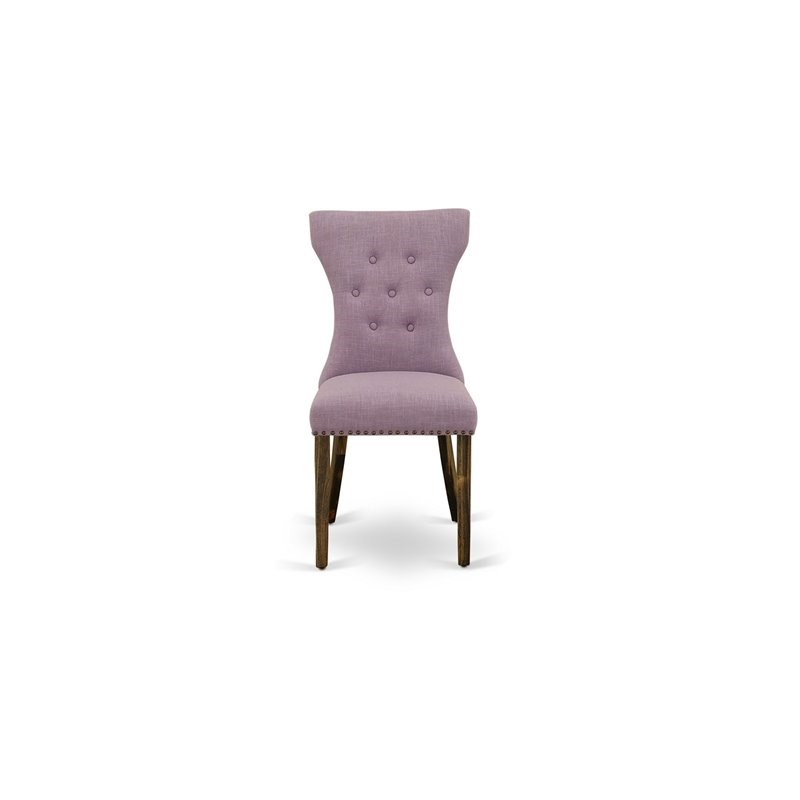 East West Furniture Ferris 7-Piece Wooden Dining Set in Jacobean/Dahlia Purple