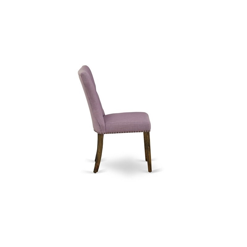 East West Furniture Ferris 7-Piece Wooden Dining Set in Jacobean/Dahlia Purple