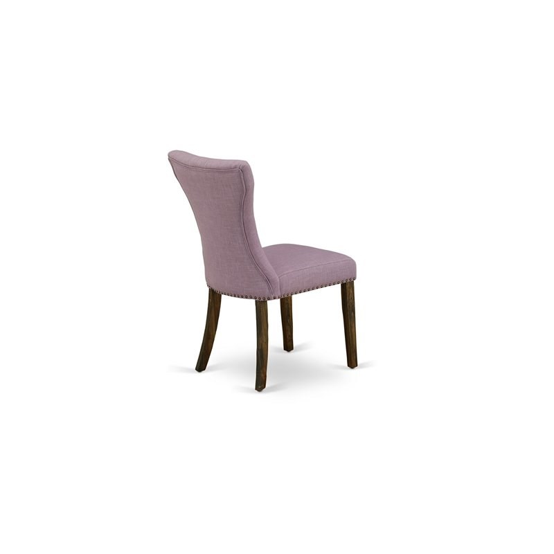 East West Furniture Ferris 7-Piece Wooden Dining Set in Jacobean/Dahlia Purple
