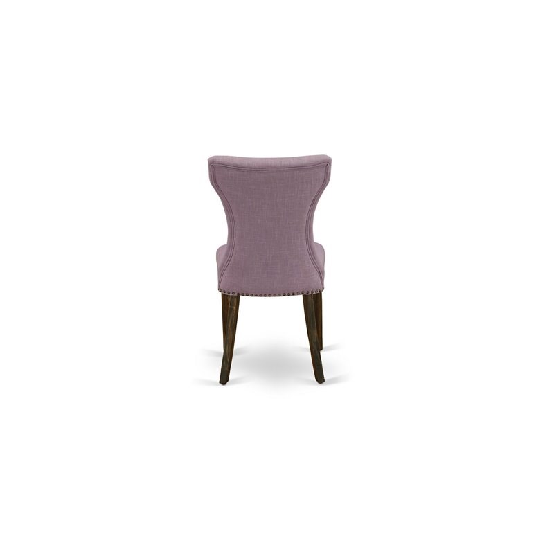East West Furniture Ferris 7-Piece Wooden Dining Set in Jacobean/Dahlia Purple