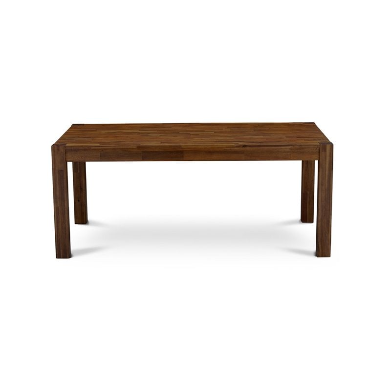 East West Furniture Lismore 7-Piece Wood Dining Set in Antique Walnut/Light Tan